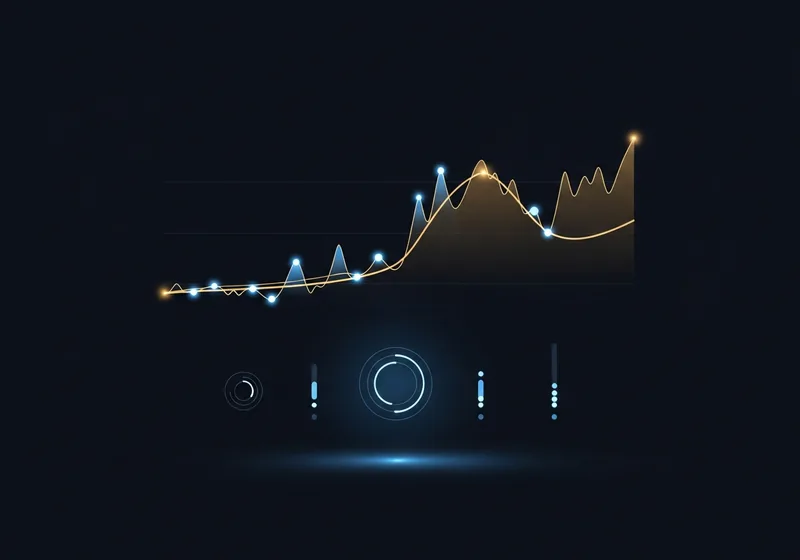 Panel of AI-generated market signals with confidence scores, time horizons and historical accuracy chart
